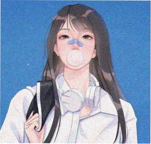 赛博霓虹少女头像素材